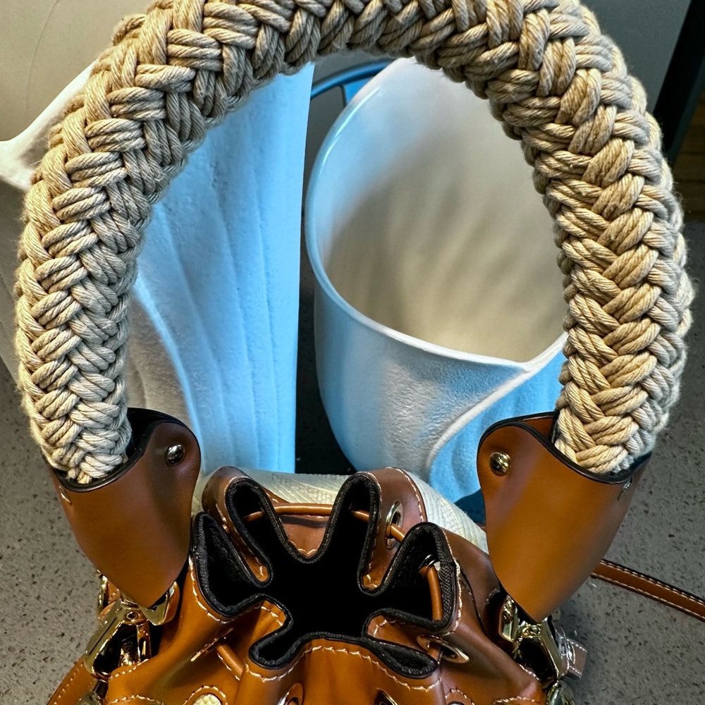 Fendi Mon Tresor Zucca Leather and Canvas Woven Bag - Picture 5 of 15